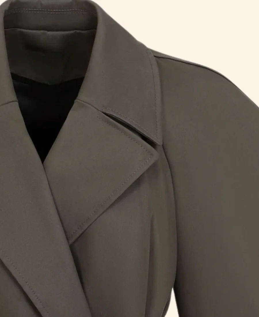 Loot S03 Molly Novak Trench Coat Collar Zoom Image