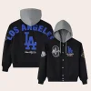 Los Angeles Dodgers Insulated Twill Hooded Jacket Front And Back Image