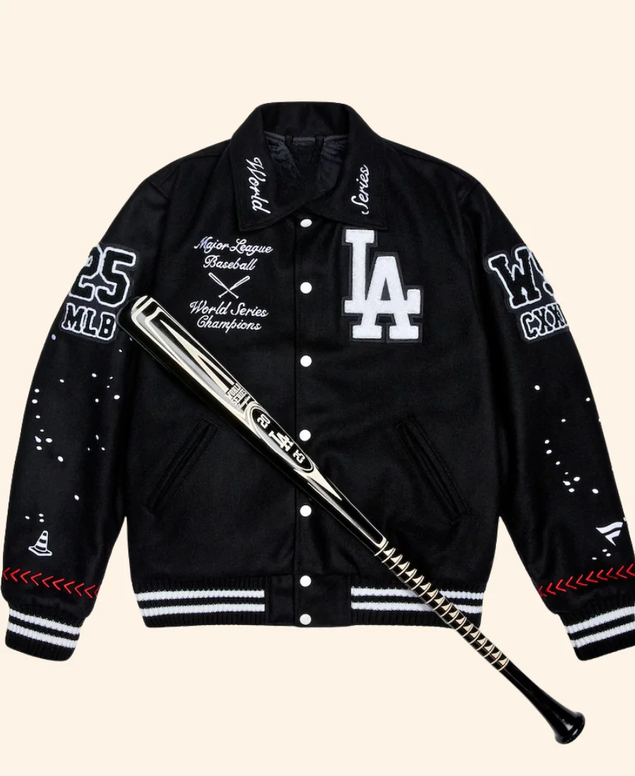 Los Angeles Dodgers Joshua Vides 2025 World Series Champions Varsity Jacket Front Image