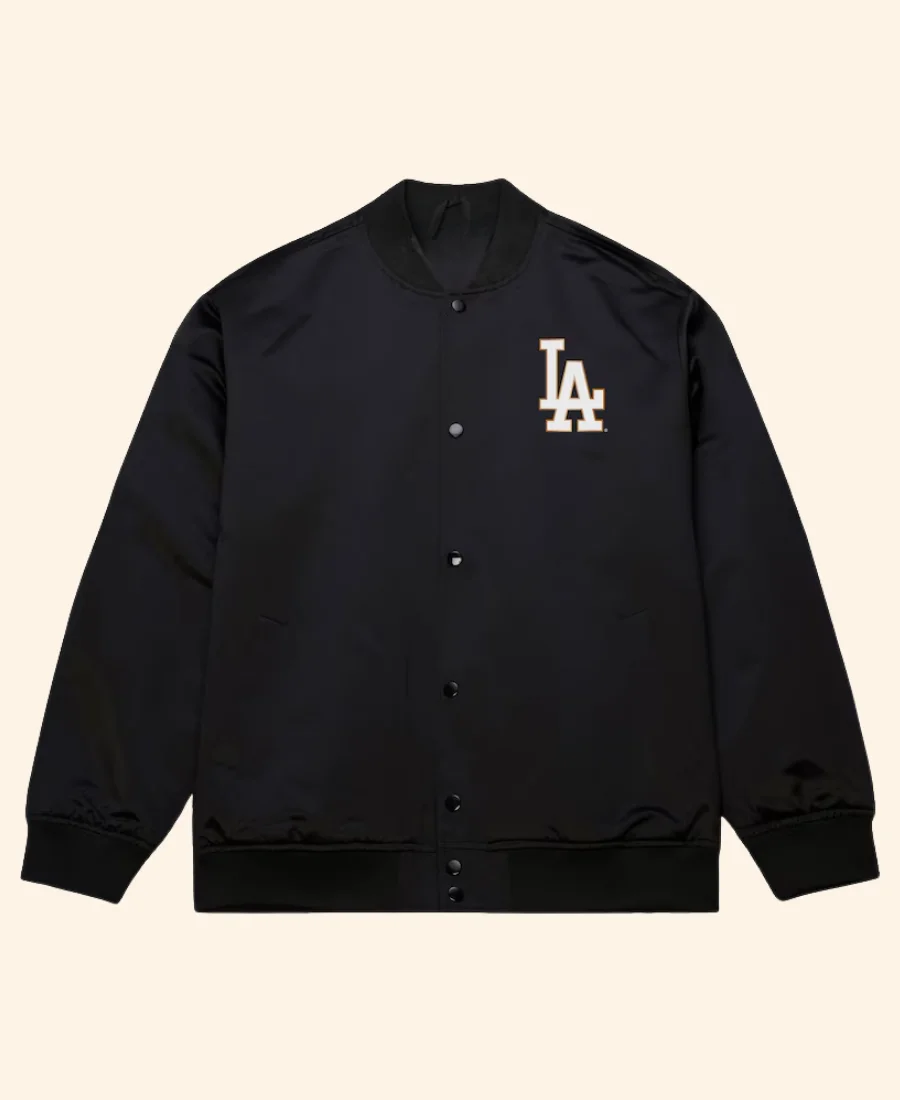 Los Angeles Dodgers Mitchell 2025 World Series Champions Bomber Jacket Black Front Image