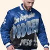 Los Angeles Dodgers Pass Rush Satin Varsity Jacket Front Image
