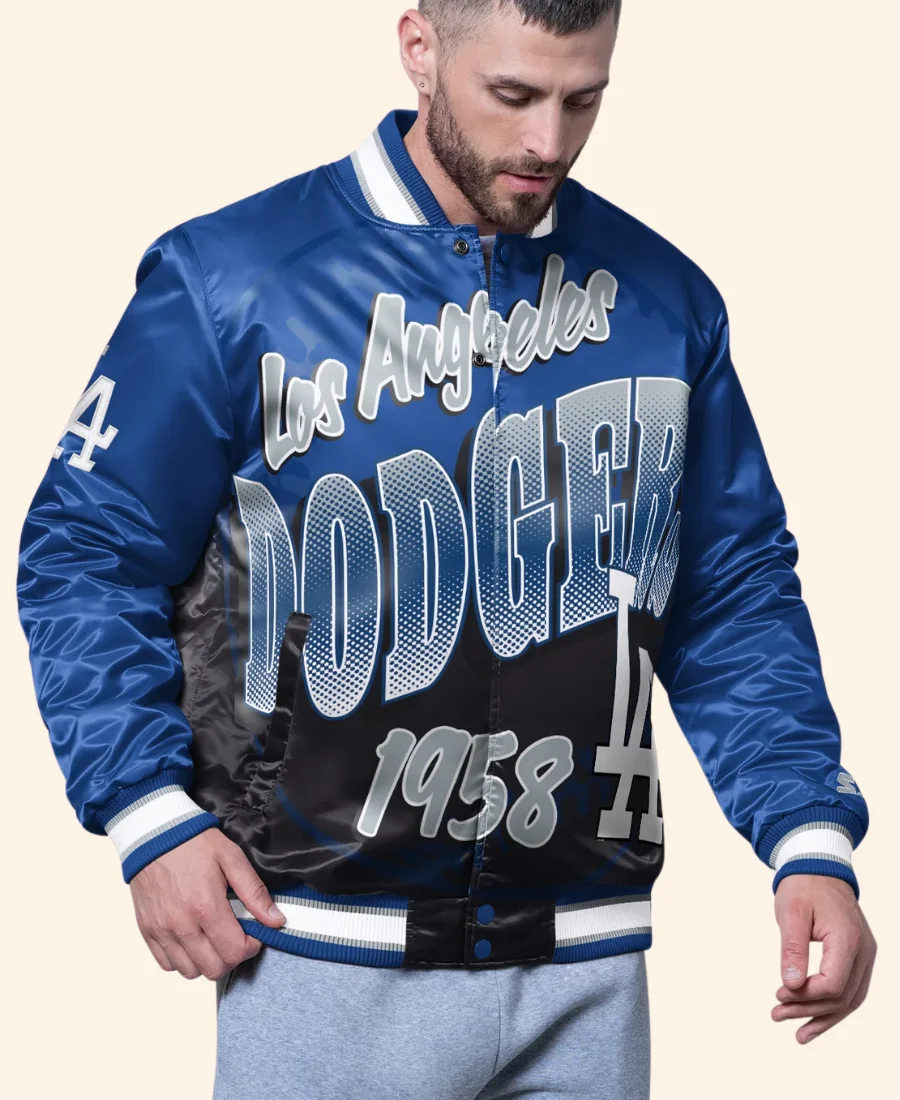 Los Angeles Dodgers Pass Rush Satin Varsity Jacket Image