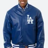 Los Angeles Dodgers Leather Jacket Front Image
