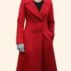 Lucy Hale Christmas Trench Coat Front Image