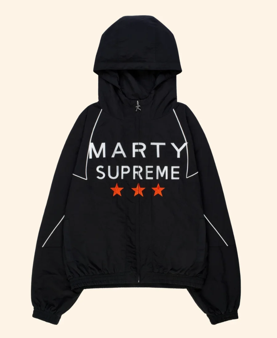 Marty Supreme Black Jacket Front Image