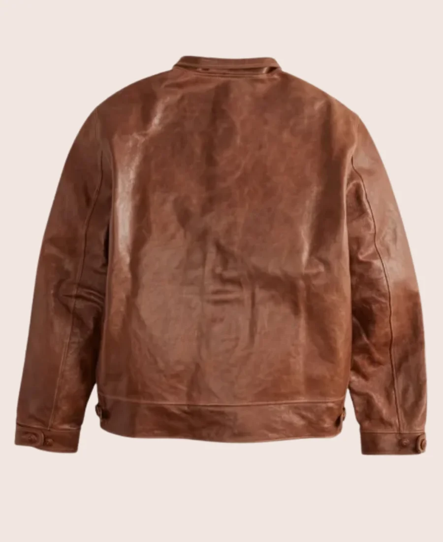 Menlo Cossack LVC Albert Einstein Leather Brown Jacket Back Image