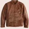 Menlo Cossack LVC Albert Einstein Leather Brown Jacket Front Image