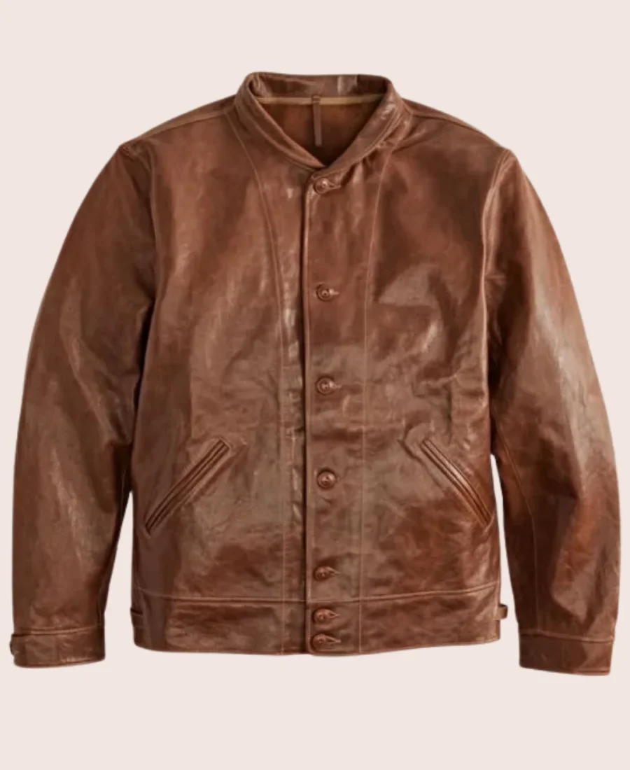 Menlo Cossack LVC Albert Einstein Leather Brown Jacket Front Image