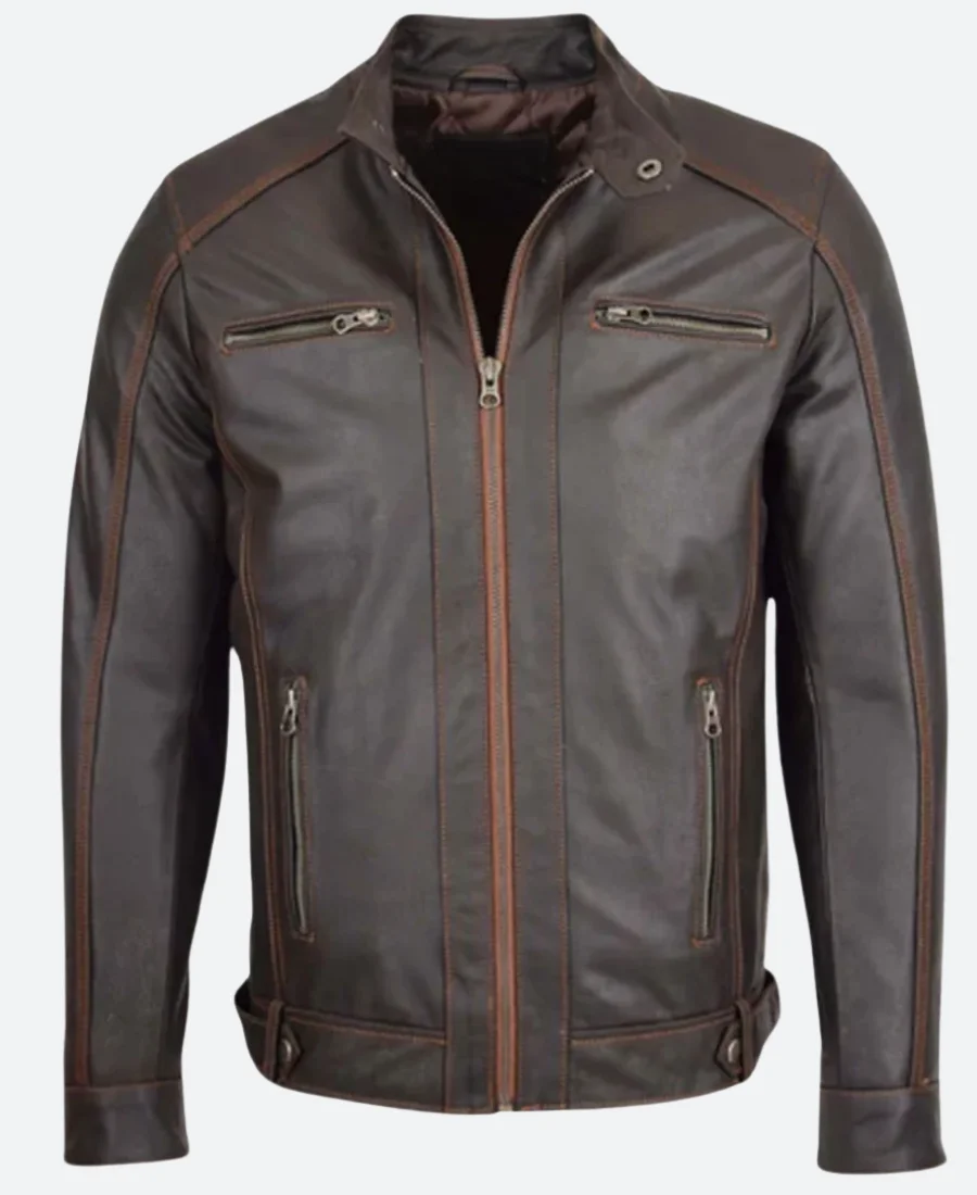 Brown Biker Leather Jacket