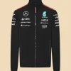 Mercedes AMG Petronas 2024 Formula 1 Softshell Black Jacket Front