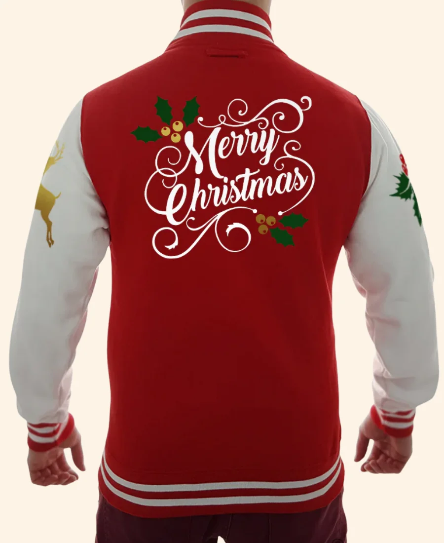 Merry Christmas Varsity Jacket Back Image