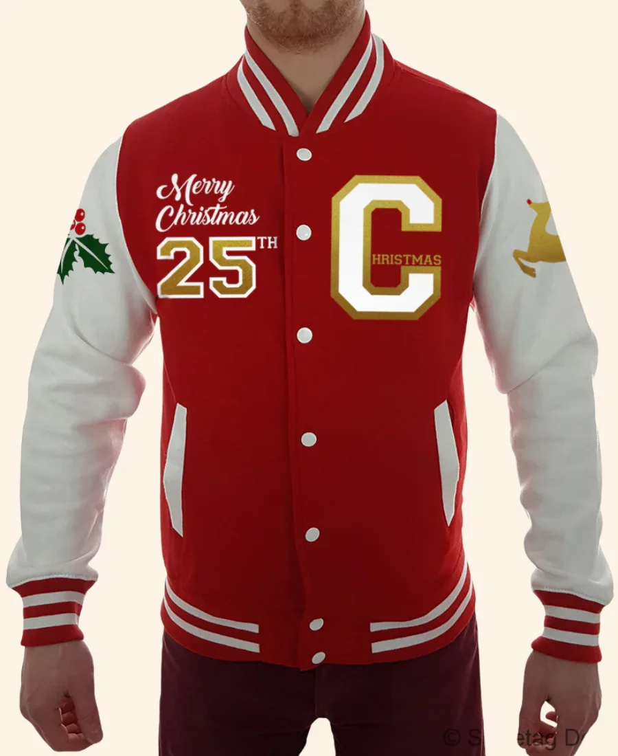 Merry Christmas Varsity Jacket Front Image