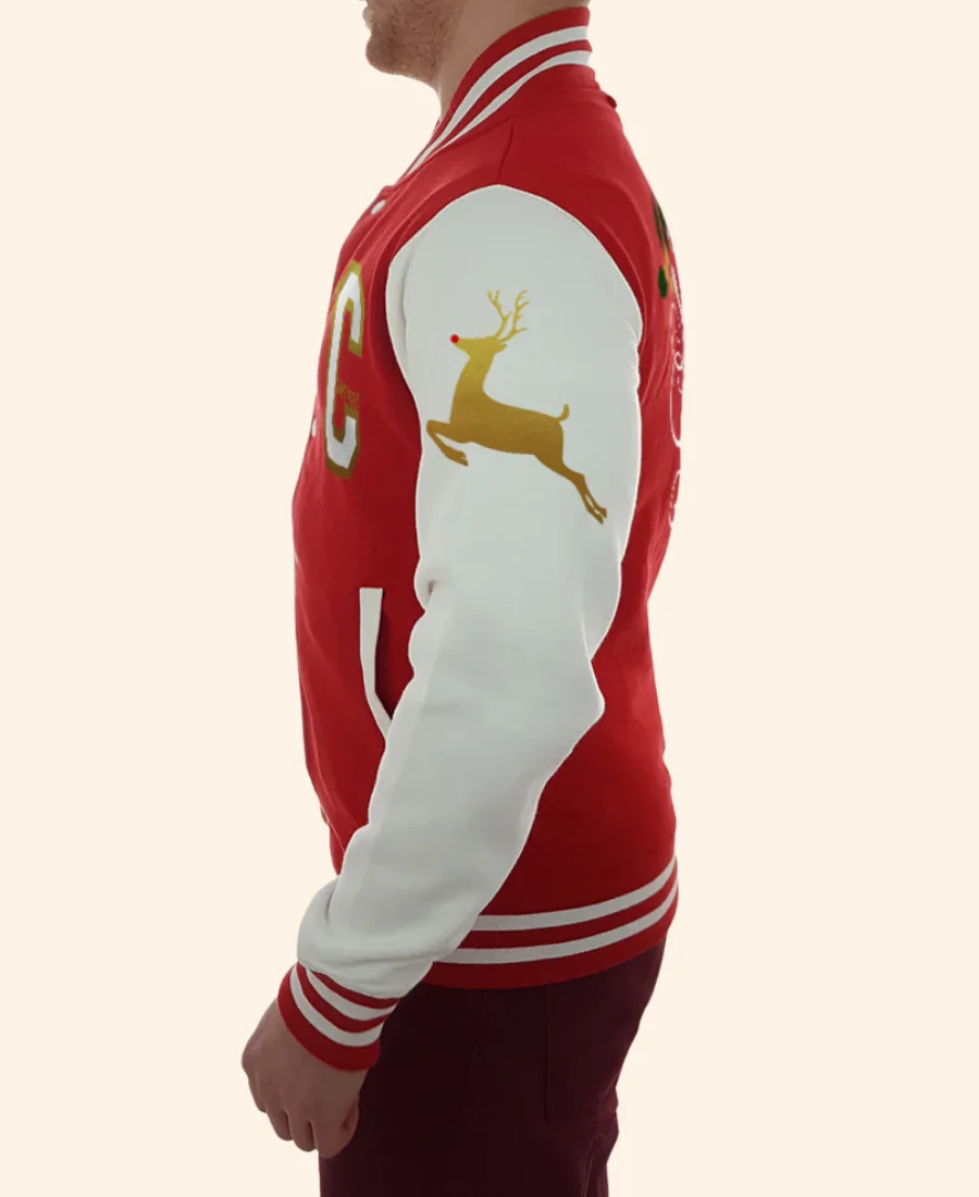 Merry Christmas Varsity Jacket Sleeves Image