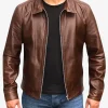 Michael Fassbender X Men Leather Jacket Front Image