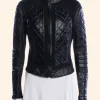 Midnight Texas S02 Arielle Kebbel Moto Leather Jacket Front Image