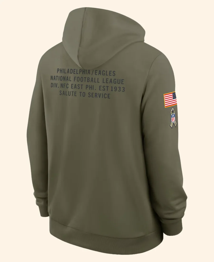 Mike Macdonald Seattle Seahawks Salute to Service Hoodie Back Image