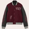 Milan x Off White Bordeaux Varsity Jacket Front Image