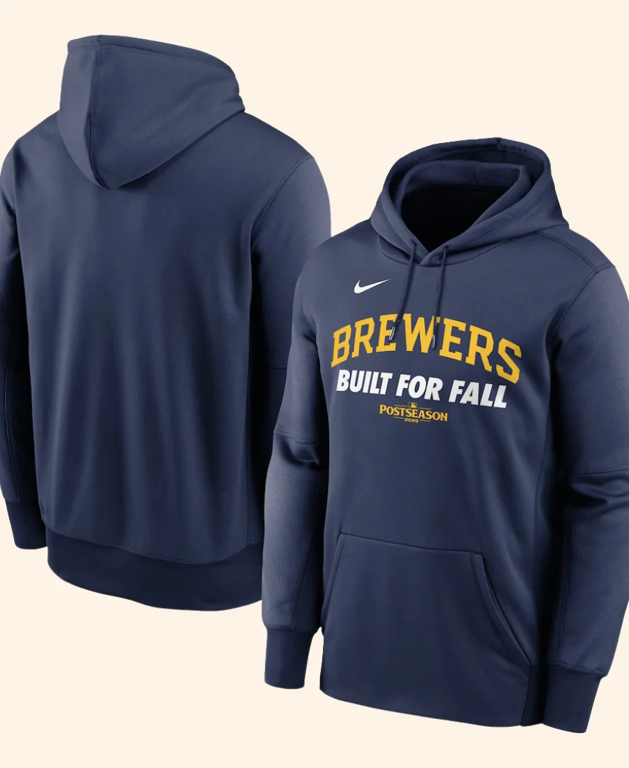 Milwaukee Brewers 2025 Postseason Hoodie Front And Back Image