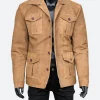 Mission Impossible Dead Reckoning Gabriel Suede Leather Jacket Front Image