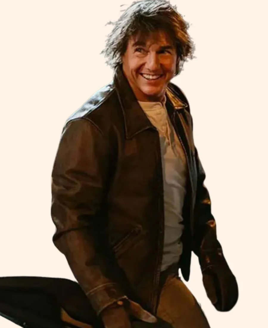 Mission Impossible The Final Reckoning Ethan Hunt Leather Jacket back Close Up Image
