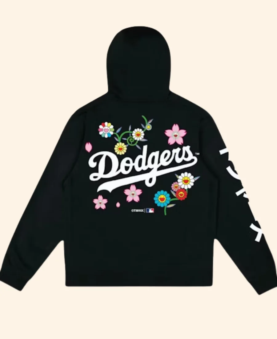 Murakami x Los Angeles Dodgers 2025 World Series Champions Hoodie Black Back Image