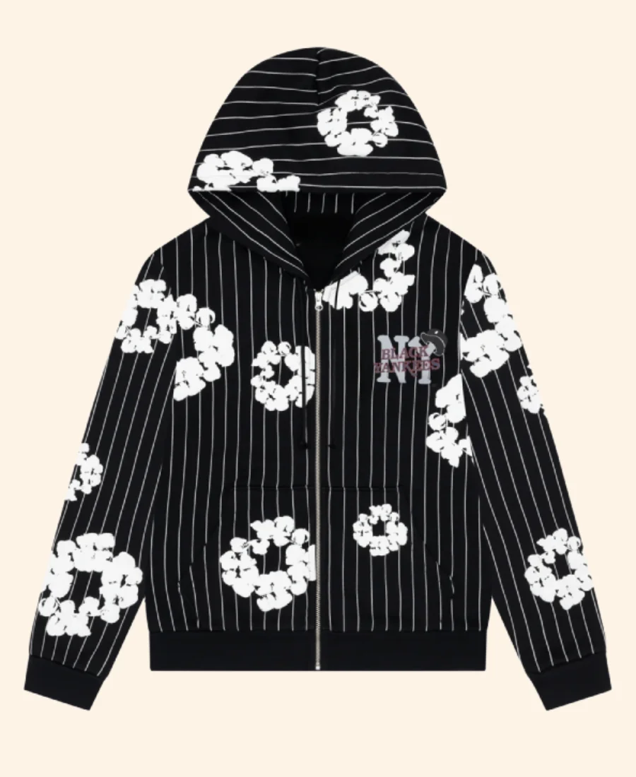 NY Black Yankees X Denim Tears Hoodie Black Front Image