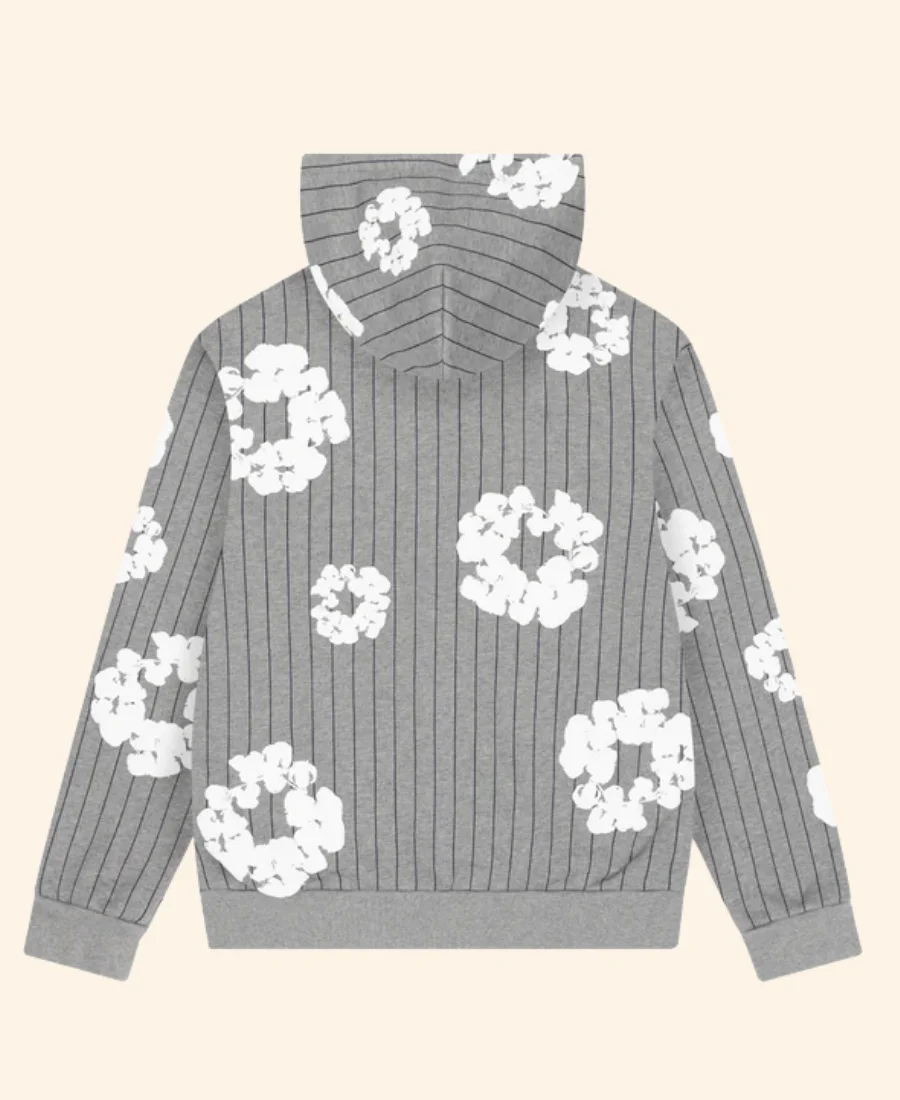 NY Black Yankees X Denim Tears Hoodie Grey Back Image