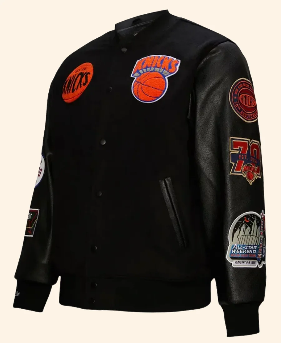 NY Knicks Letterman Varsity Jacket Front Image
