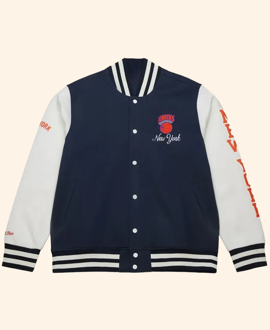 NY Knicks Varsity Jacket Front Image