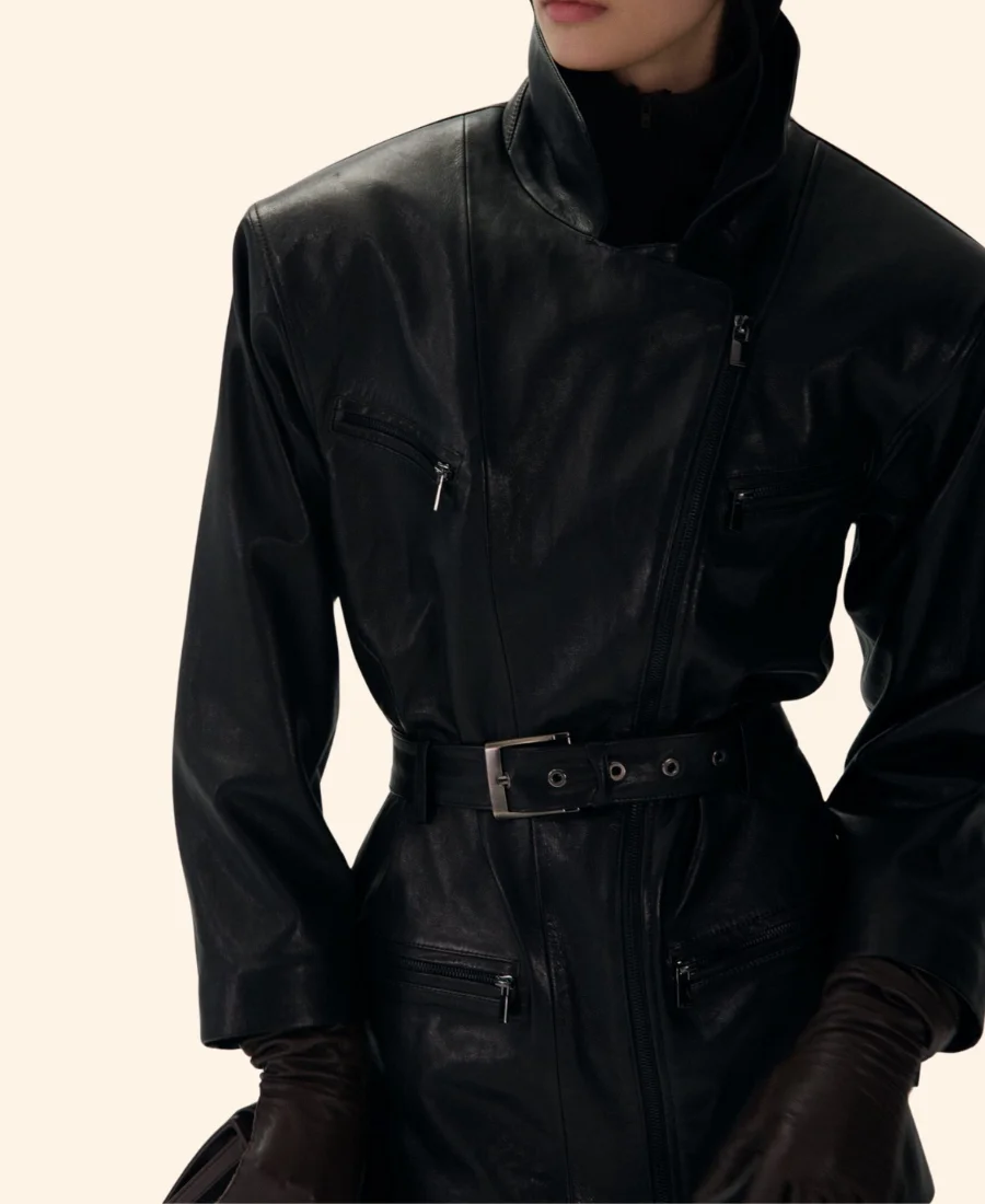 NYC 2025 Barbara Palvin Leather Jacket Full Image