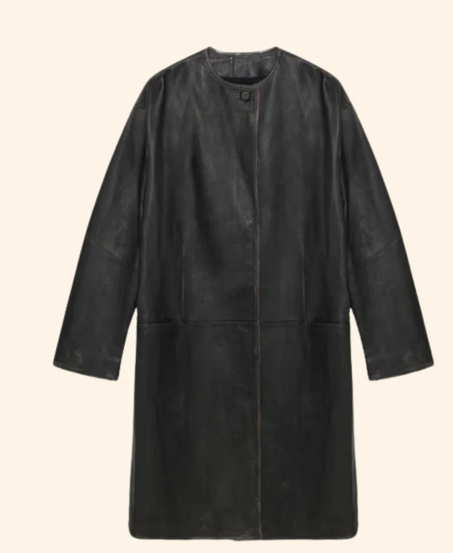 NYC Naomi Watts Leather Coat Front Image