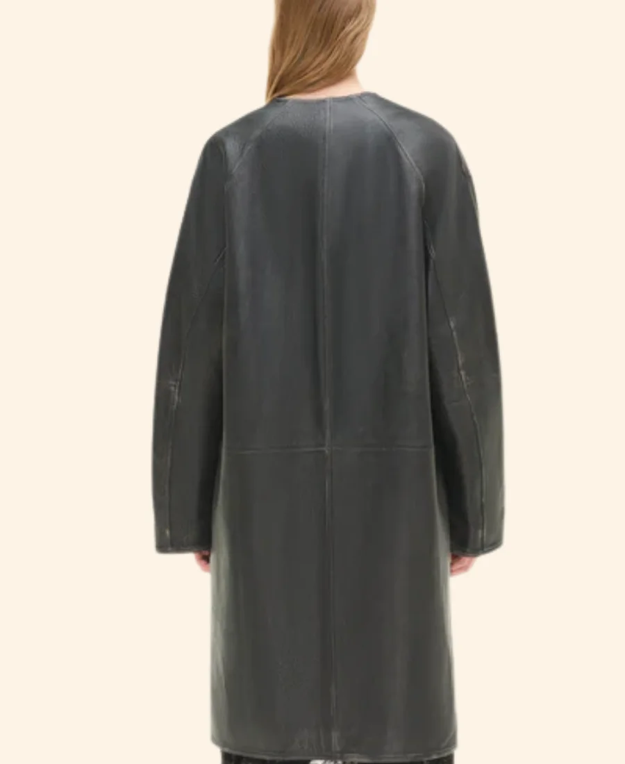 NYC Naomi Watts Leather Coat back Image