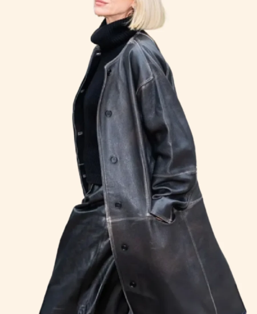 NYC Naomi Watts Leather Coat