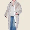 NYC Selena Gomez Fur Trench Coat Front Image