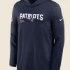 New England Patriots Sideline Pure Fury Performance Long Sleeve Hoodie Front Image