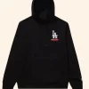 New Era X LA Dodgers Stacked Logo Hoodie Blacak Front Image