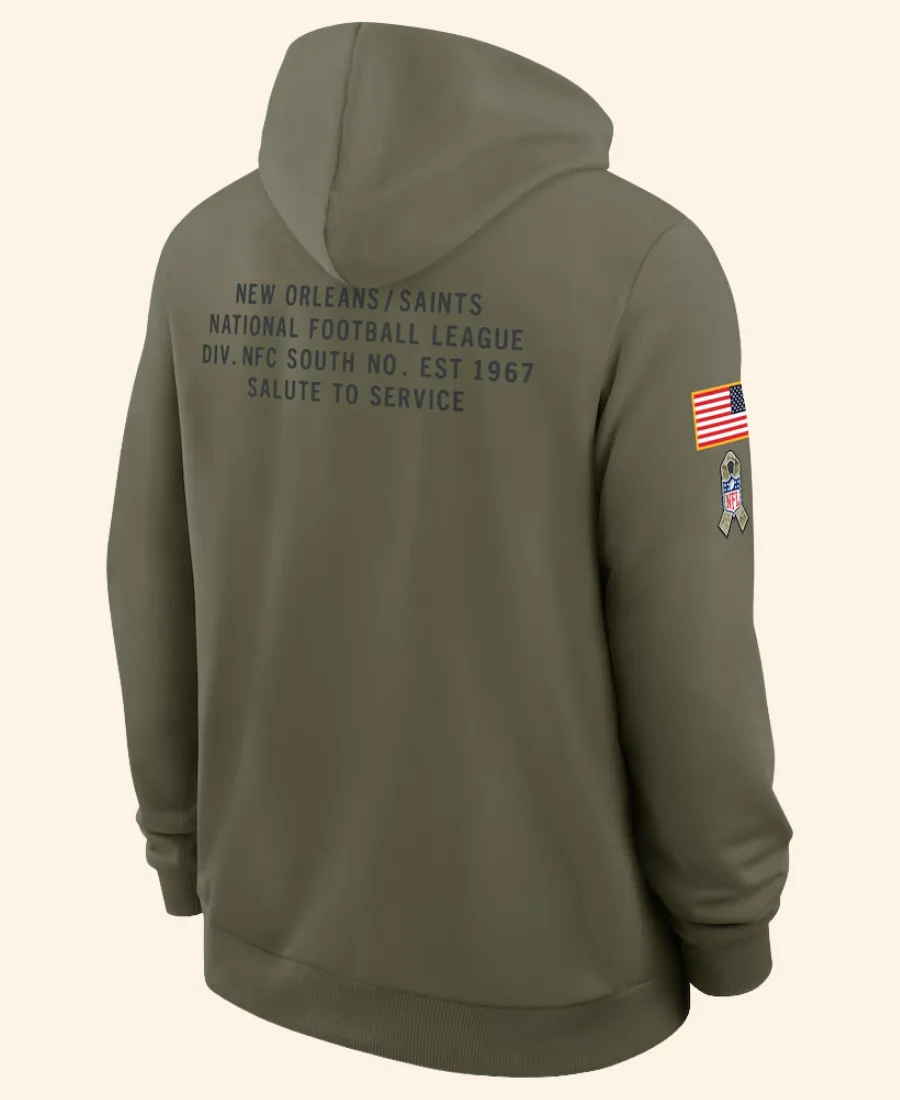 New Orleans Saints Kellen Moore Salute To Service Hoodie back image