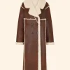 New York City 2025 Gigi Hadid Faux Shearling Coat Front
