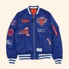 New York Knicks Alpha MA-1 Bomber Jacket Blue Front Image