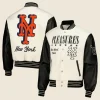 New York Mets Pleasures Varsity Jacket Front And Back Image