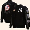 New York Yankees Black Out Varsity Jacket Front And Back Image