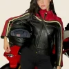 Nicola Peltz Cafe Racer Leather Jacket Front Image