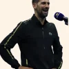 Novak Djokovic US Open 2025 Black Track Jacket Front Image