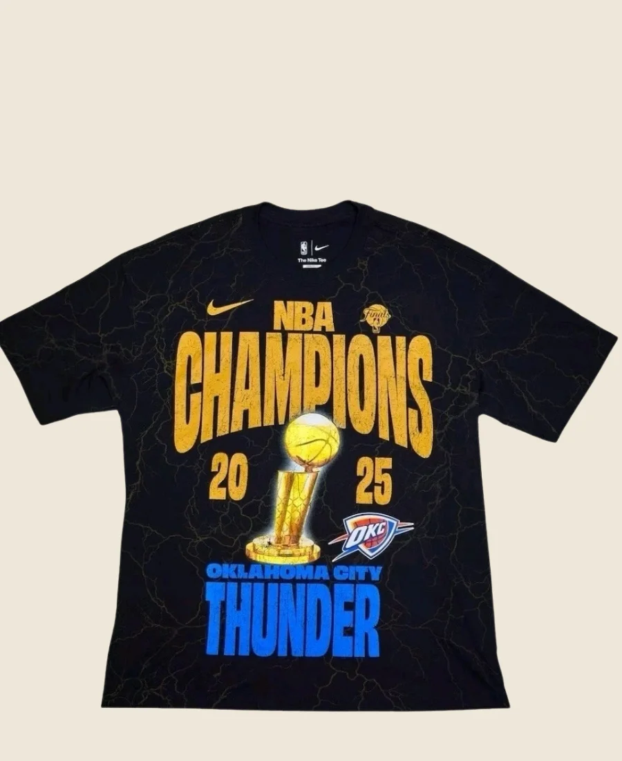 OKC Thunder Champions Shai Gilgeous Alexander 2025 T Shirt Front Image