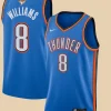 OKC Thunder Jalen Williams Blue Jersey Front And Back Image