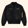 OVO Alpha Industries Bomber Jacket Black Front Image