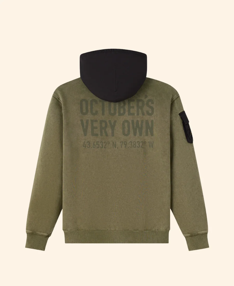 OVO Alpha Industries Garment Dyed Hoodie Back Image