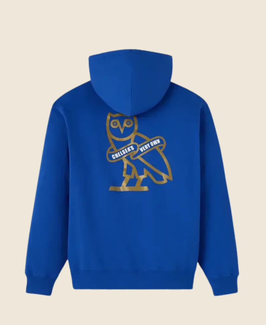 OVO X Chelsea FC Blue Hoodie Back Image