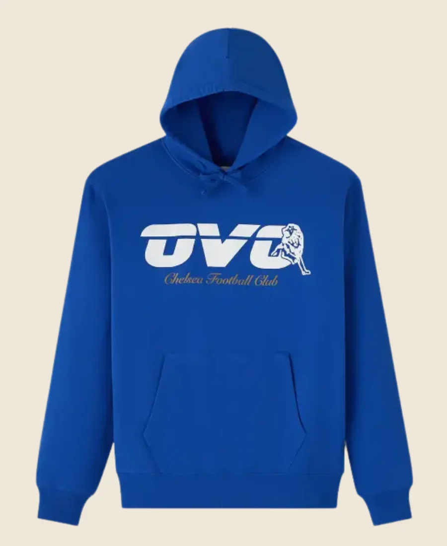 OVO X Chelsea FC Blue Hoodie Front Image