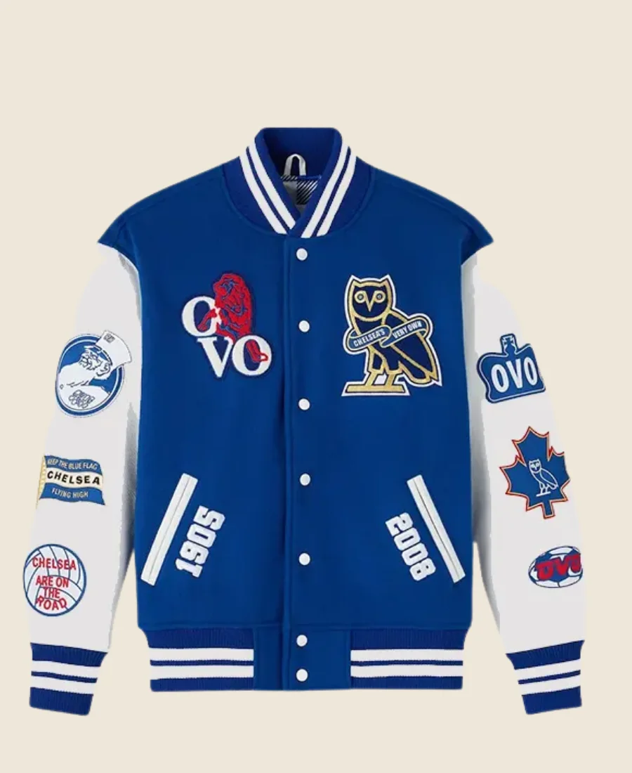 OVO X Chelsea FC Varsity Jacket Front Image
